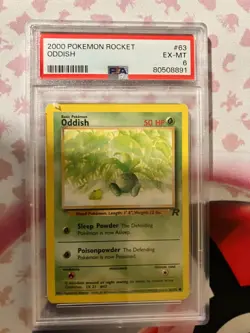 PSA 6 EXCELLENT-MINT 2000 Pokemon Team Rocket #63 Oddish 1st Edition !!! - Image 1