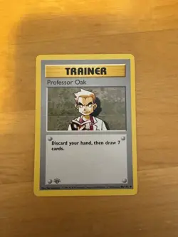 1999 First Edition Base Set Shadowless Professor Oak Trainer Pokemon # 88/102 - Image 1