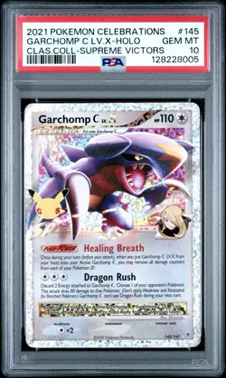 2021 POKEMON CELEBRATIONS CLASSIC COLLECTION #145 GARCHOMP C LV.X-HOLO PSA 10 - Image 1