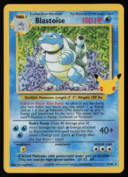Blastoise 2/102 Celebrations: Classic Collection Pokemon TCG LP+ - NM - Image 1
