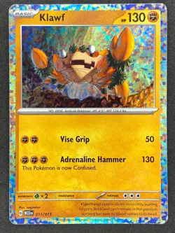 Pokemon Klawf Confetti Holo 11/15 McDonald's Collection 2023 LP/NM - Image 1