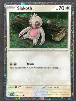 Pokemon Slakoth Cosmos Holo 160/193 PAL Paldea Evolved NM - Image 1