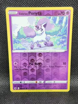 Pokemon Galarian Ponyta Sword & Shield Base Set Reverse Holo 081/202 NM Cond - Image 3