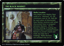 The Black Market 1998 Shadowrun TCG Mafia Location Card - FASA Cyberpunk CCG - Image 1
