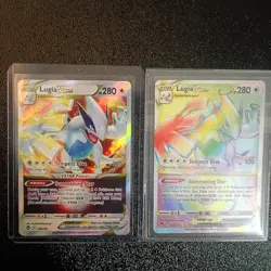 x2 Lugia PACK FRESH silver tempest 139/195 202/195 Rainbow 🌈 pokemon cards - Image 1