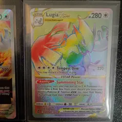 x2 Lugia PACK FRESH silver tempest 139/195 202/195 Rainbow 🌈 pokemon cards - Image 3