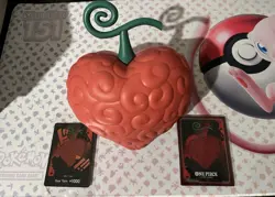 One Piece Devil Fruit Vol. 3 sealed Don Card Red - Heart Heart Fruit + Sleeves - Image 1