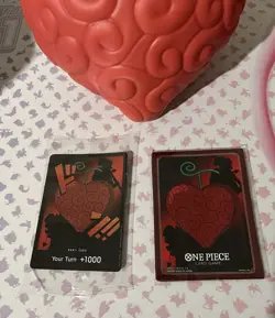 One Piece Devil Fruit Vol. 3 sealed Don Card Red - Heart Heart Fruit + Sleeves - Image 2