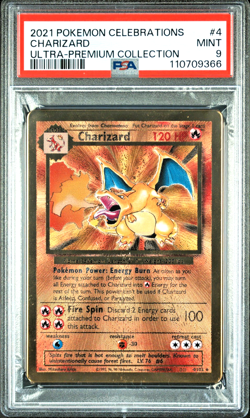 PSA 9 Charizard UPC Gold Metal Card #4 - 2021 Pokemon Celebrations 4/102 - Image 1