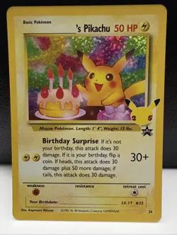 Birthday Pikachu - 25th Anniversary Celebrations - Promo Card - Image 1