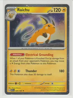 Raichu - Cosmos Holo Promo Rare Pokemon Card MEW 026/165 - Image 1