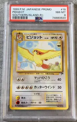 Pokemon Card Japanese Pidgeot PSA 8 NM-Mint, Southern Islands Promo #18, 1999 - Image 1