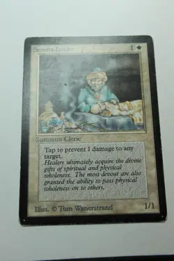 MTG Samite Healer x1- -Limited Edition Beta-Mod/Hvy Play - Image 1
