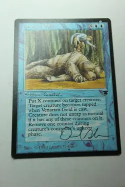 MTG Venarian Gold x1- Signed-Legends-Lightly Played - Image 1
