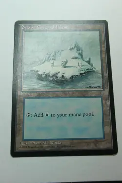 MTG Snow-Covered Island x1- -Ice Age-Mod/Hvy Play - Image 1