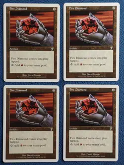 MTG 4x Fire Diamond x4 LP Seventh 7th Edition Magic the Gathering Playset - Image 2