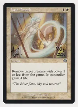 Signed Last Breath MP Mercadian Masques Artist DiTerlizzi Dated 2000 MTG Magic! - Image 1