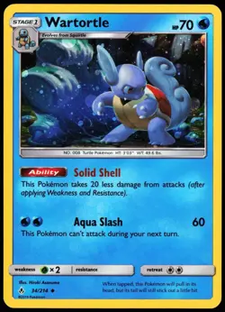 Pokemon TCG Unbroken Bonds Cosmos Holo Promo Wartortle 34/214 NM - Image 1
