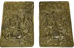 2 Vintage Pokemon Limited Edition 1999 Charizard 23K Gold Plated Trading Card BK - Image 1