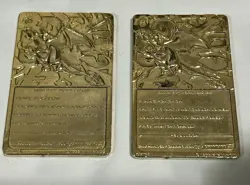2 Vintage Pokemon Limited Edition 1999 Charizard 23K Gold Plated Trading Card BK - Image 2