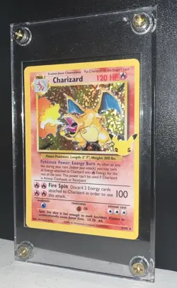 Framed 2021 Pokemon Charizard Holo Celebrations 25th ANNIVERSARY - Image 1