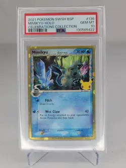 2021 Pokemon Mimikyu Celebrations Promo SWSH136 - Black Star Promo - PSA 10 Gem - Image 1