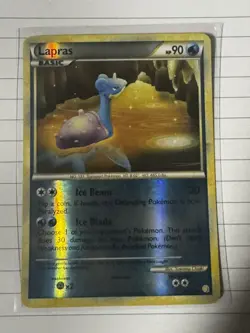 LAPRAS 24/123 REVERSE HOLO HEARTGOLD AND SOULSILVER POKEMON TCG free shipping - Image 1