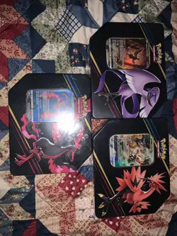 Pokemon TCG Crown Zenith Galarian Birds Tins Moltres Zapdos Articuno, Set of 3 - Image 1
