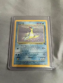 USED Nintendo Pokemon Lapras - 10/62 (Fossil) - Holo Rare Pokemon TCG WOTC - Image 1
