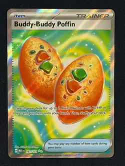 Pokemon TCG Buddy-Buddy Poffin 167/132 Me01: Mega Evolution Full Art Holo NM - Image 1