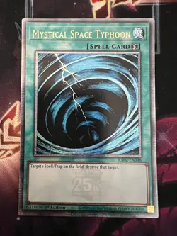 Yugioh Mystical Space Typhoon RA02-EN048 Quarter Century Rare 1st Edition - Image 1