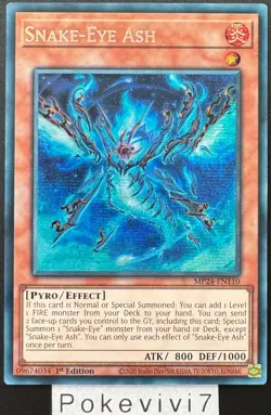 Carte YU-GI-OH! SNAKE-EYE ASH MP24-EN110 Secret Rare NEUF - Image 1