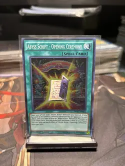 Yu-Gi-Oh! Abyss Script- Opening Ceremony 1st Ed. DESO-EN024 Super Rare NM x1 - Image 1