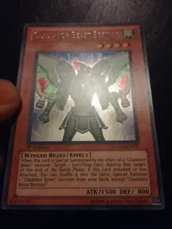 Yu-Gi-Oh! SECRET RARE HOLO CARD GLADIATOR BEAST BESTIARI LCGX-EN237 1ST NM - Image 2