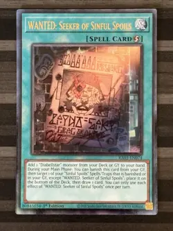 Yugioh | Wanted: Seeker of Sinful Spoils | RA03 | Ultimate Rare | 1st | NM - Image 1