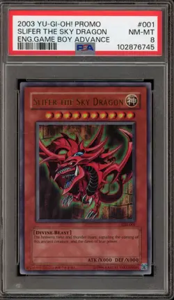 Yu-Gi-Oh! Slifer The Sky Dragon Game Boy Advance Ultra Rare Promo GBI-001 PSA 8 - Image 1