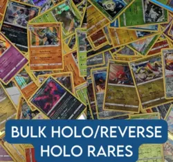 Pokemon Card Bulk lot 100 HOLO/REVERSE HOLO ONLY + 3 ULTRA RARE V/EX/FA - Image 1