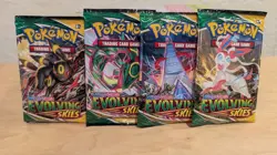 Pokemon Evolving Skies 4x Booster Pack Art Set + 4x card lot w/ Umbreon Vmax - Image 2