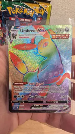 Pokemon Evolving Skies 4x Booster Pack Art Set + 4x card lot w/ Umbreon Vmax - Image 5