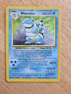 Pokemon TCG Blastoise Holo Rare Card Base Set 2/102 - Image 1