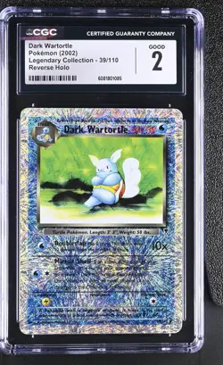 CGC 2 Dark Wartortle 2002 Legendary Collection 39/110 Reverse Holo Pokemon Card - Image 1