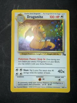 Pokemon TCG Dragonite Fossil Holo Rare Card 4/62 Unlimited HP - Image 2
