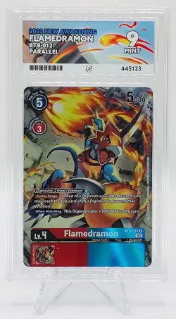 Flamedramon - BT8‑012 Parallel - ACE Grade 9 MINT - Digimon Card Game - Image 3