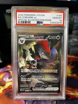 Pokemon TCG N's Zoroark EX Holo Card 185/159 Sv09: Journey Together PSA 10 - Image 1
