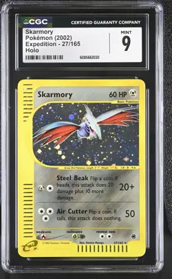 CGC 9 MINT Skarmory 2002 Expedition 27/165 Holo Pokemon Card - Image 1