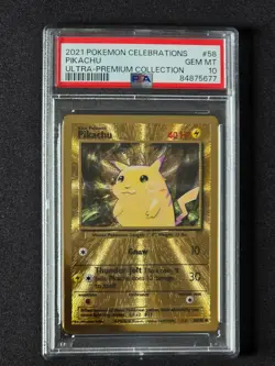 💎PSA 10 - 2021 Pokemon Celebrations UPC PIKACHU Gold Metal Card #58 💎 - Image 1