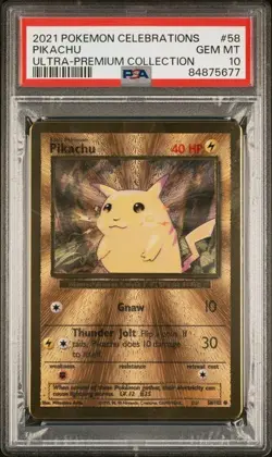 💎PSA 10 - 2021 Pokemon Celebrations UPC PIKACHU Gold Metal Card #58 💎 - Image 3