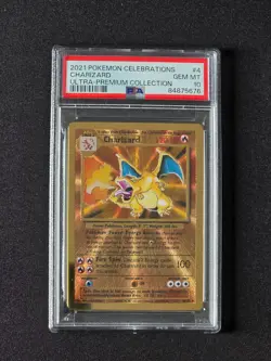💎 PSA 10 Pokemon Celebrations UPC CHARIZARD Gold Metal Card Promo #4/102 💎 - Image 1