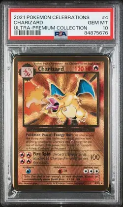 💎 PSA 10 Pokemon Celebrations UPC CHARIZARD Gold Metal Card Promo #4/102 💎 - Image 3