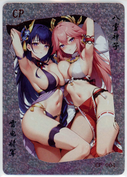 ?RAIDEN & YAE MIKO - Goddess Story Anime Waifu Card - NATIONAL BEAUTY - CP-004 - Image 1
